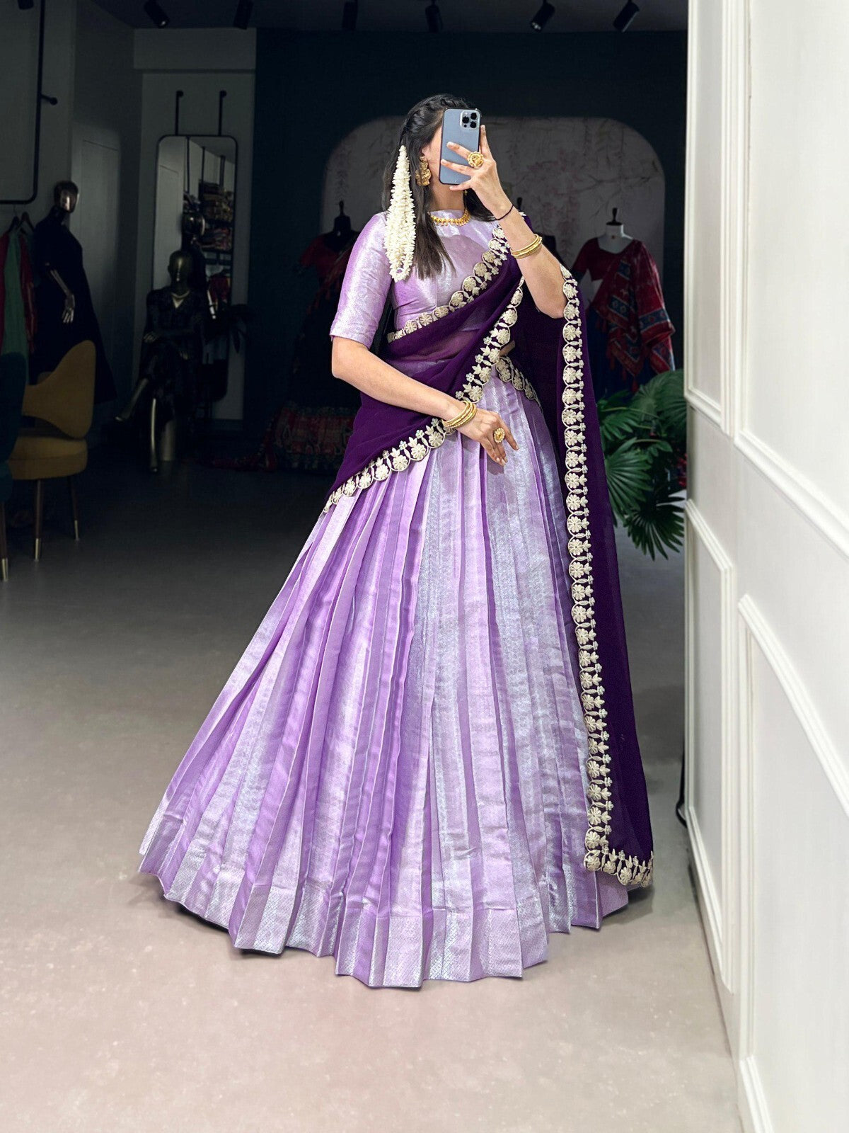 Lavender Lehenga Choli,
Bollywood Style Lehenga,
Indian Wedding Lehenga Set,
Designer Embroidered Lehenga,
Jacquard Silk Dupatta Lehenga,
Sequins Thread Work Choli,
Ready to Wear Lehenga Set,
Pakistani Lehenga for Women,
Cocktail Party Lehenga Dress,
Traditional Indian Outfit,
Stitched Lehenga with Zip Closure,
Lavender Bridal Lehenga,
Wedding Guest Lehenga Choli,
Handmade Indian Lehenga,
Festive Wear Lehenga Set,