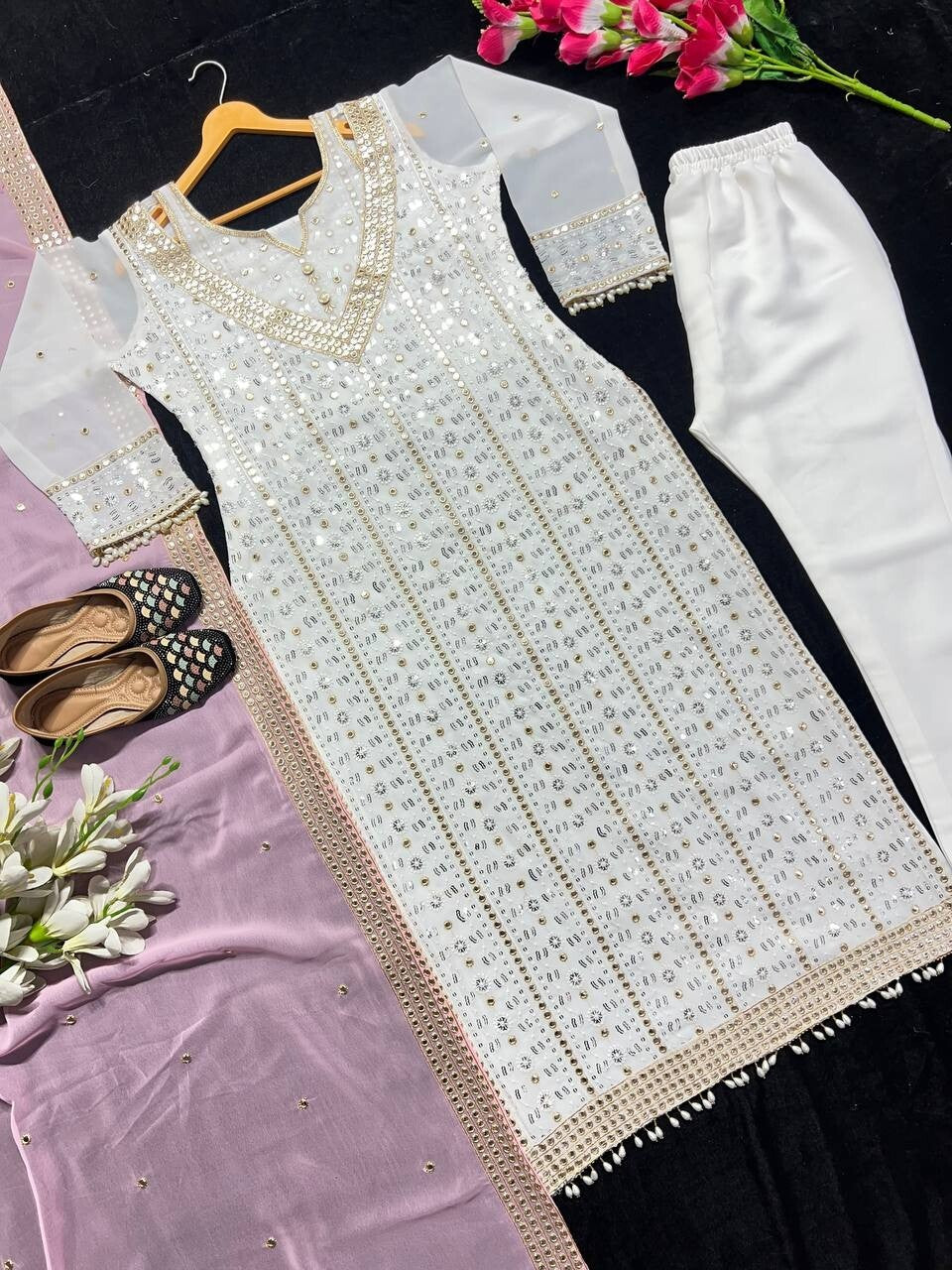 Pink Gown, pink Anarkali, Anarkali Suit, White Anarkali Gown Set, Chinon Silk Dupatta Dress, Bollywood Style Wedding Gown, Indian Wedding Gown Set, Pakistani Eid Outfit for Women, Embroidered Gown with Pants, Ready to Wear Ethnic Dress, Anarkali Gown with Sequence Work, 3 Piece Wedding Dress Set, Heavy Micro Cotton Inner Gown, Scoop Neck Anarkali Suit, Stylish Party Wear Gown Set, Traditional Indian Outfit for Women, Festive Wear Ethnic Gown, Full Stitched Gown Set,