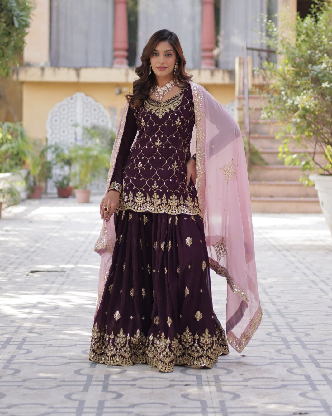Faux Blooming Suit Set,
Sequins Embroidered Kurti,
Designer Pan Neck Kurti,
Cut Work Dupatta Dress,
Full Sleeve Kurti Set,
Party Wear Plazzo Suit,
Cotton Lined Ethnic Set,
3 Piece Kurti Plazzo Dupatta,
Ready to Wear Suit Set,
Festive Wear Kurti Set,
Wedding Guest Outfit,
Indian Ethnic Wear for Women,
Stylish Plazzo Suit Set,
Embroidered Dupatta Suit,
Standard Stitched Salwar Suit