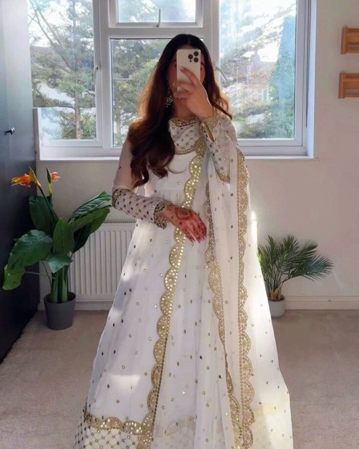 Pink Gown, pink Anarkali, Anarkali Suit, White Anarkali Gown Set, Chinon Silk Dupatta Dress, Bollywood Style Wedding Gown, Indian Wedding Gown Set, Pakistani Eid Outfit for Women, Embroidered Gown with Pants, Ready to Wear Ethnic Dress, Anarkali Gown with Sequence Work, 3 Piece Wedding Dress Set, Heavy Micro Cotton Inner Gown, Scoop Neck Anarkali Suit, Stylish Party Wear Gown Set, Traditional Indian Outfit for Women, Festive Wear Ethnic Gown, Full Stitched Gown Set,