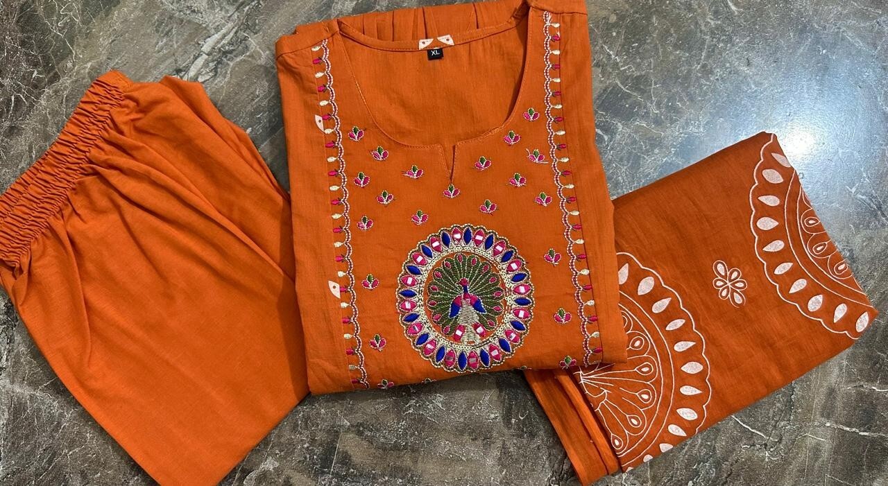 Women Wedding Wear Anarkali Kurta Pant Dupatta Indian Readymade Salwar Kameez