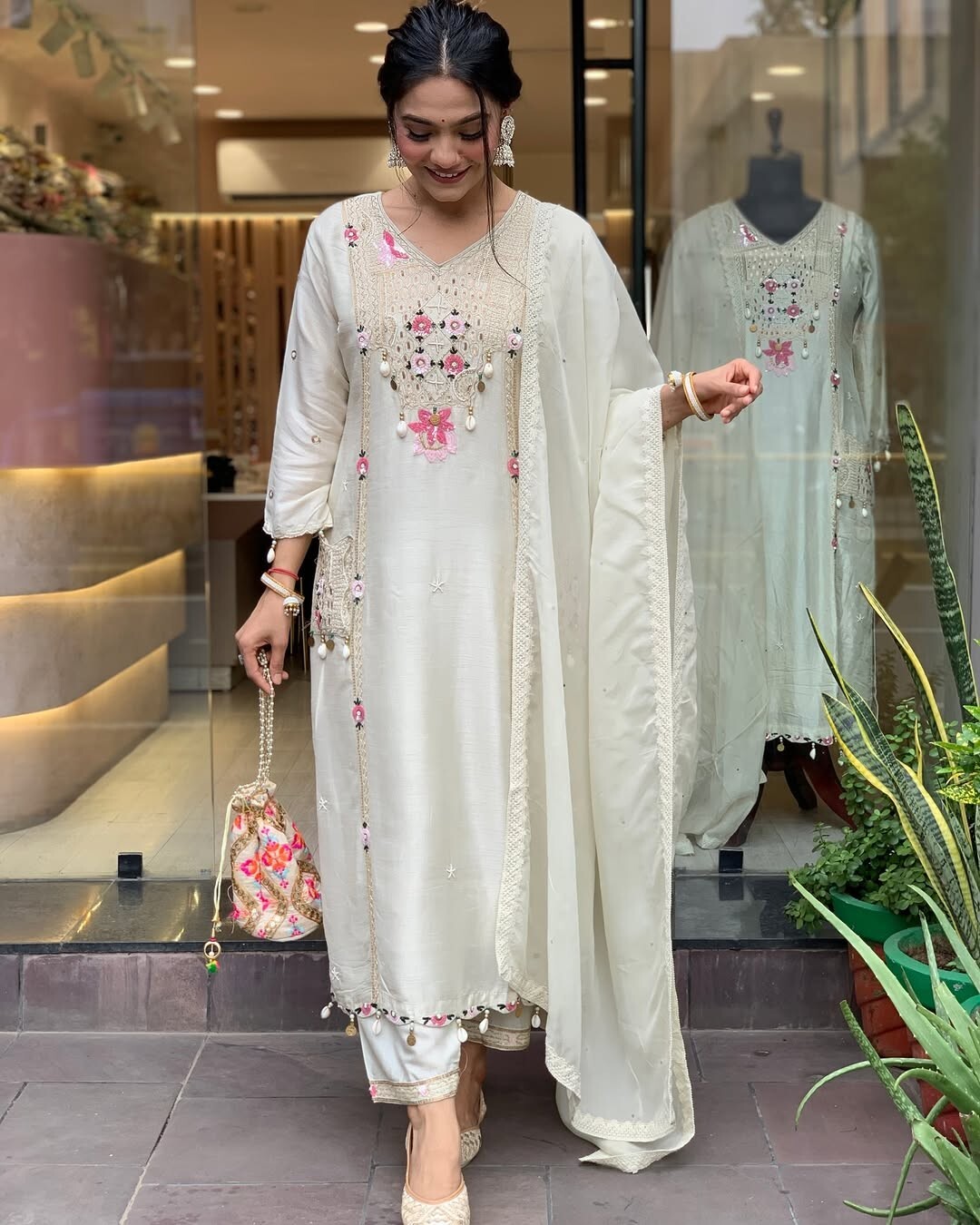 white floral kurti,white embroidery kurti,embroidered white kurta,white kurti set,rayon kurti with pant,white kurti with dupatta,sequence work kurti,white ethnic wear,floral embroidery kurta,party wear white kurti,designer white suit set,white kurta for women,white festival outfit,rayon embroidered kurti,white kurti with kodi work,elegant white outfit,front embroidery kurta,stylish white kurti,lace dupatta set,white kurti with chinnon dupatta,white kurti with pocket,three piece white suit,kodi work kurti se