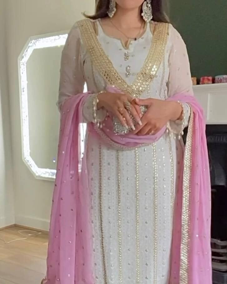 Pink Gown, pink Anarkali, Anarkali Suit, White Anarkali Gown Set, Chinon Silk Dupatta Dress, Bollywood Style Wedding Gown, Indian Wedding Gown Set, Pakistani Eid Outfit for Women, Embroidered Gown with Pants, Ready to Wear Ethnic Dress, Anarkali Gown with Sequence Work, 3 Piece Wedding Dress Set, Heavy Micro Cotton Inner Gown, Scoop Neck Anarkali Suit, Stylish Party Wear Gown Set, Traditional Indian Outfit for Women, Festive Wear Ethnic Gown, Full Stitched Gown Set,