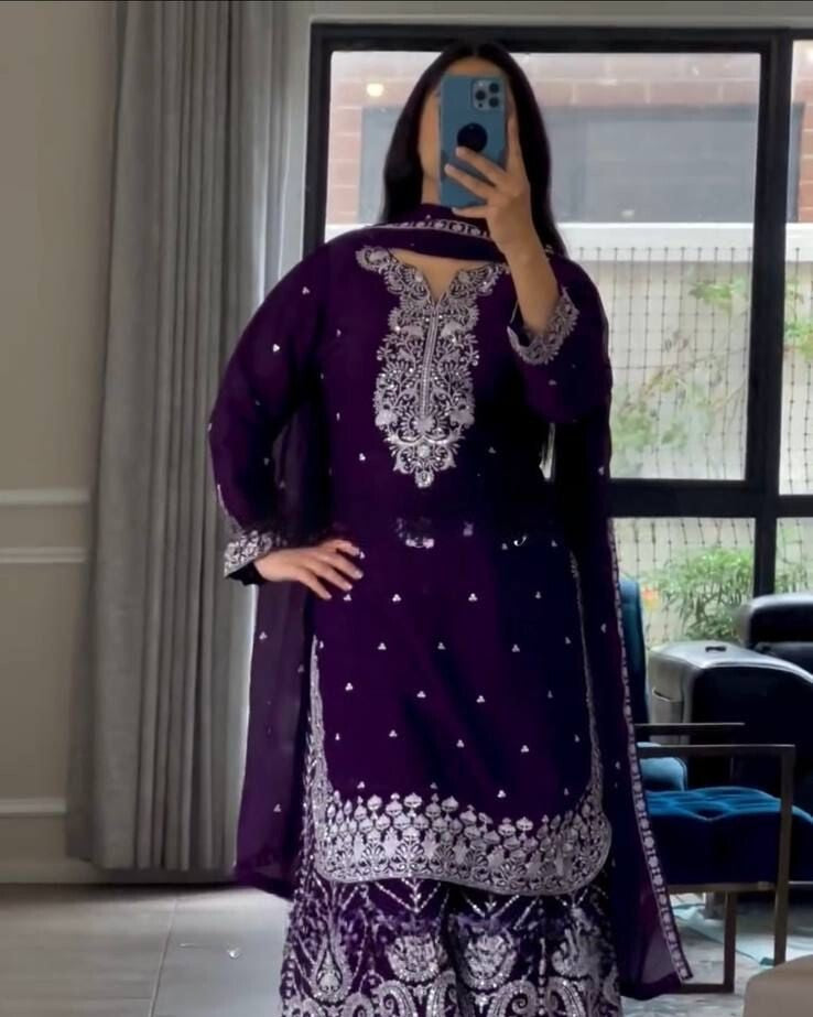 Salwar Kameez Pakistani Indian Wedding Party Wear Dress Bollywood Kurti Sharara