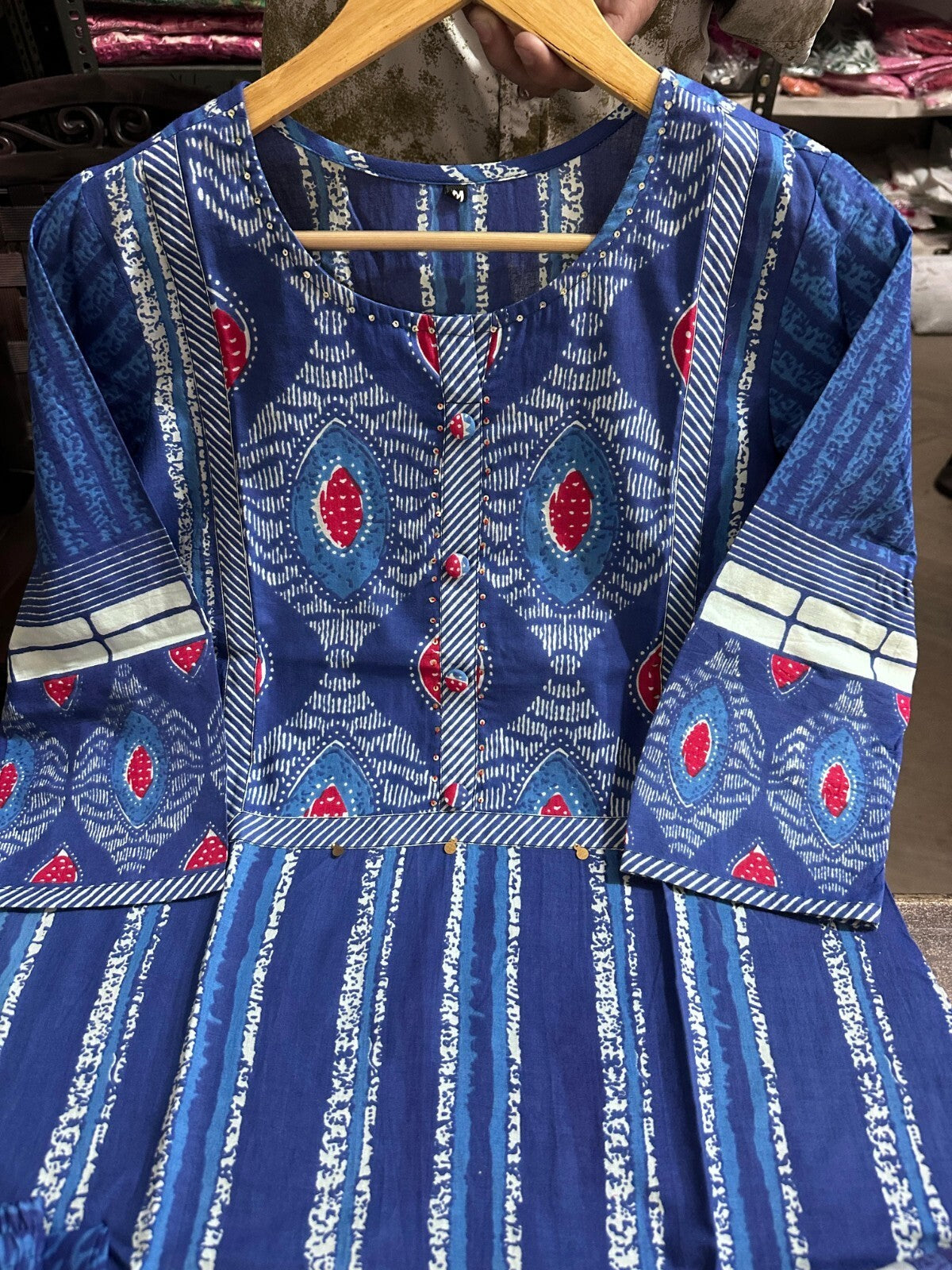 CottonKurti, Sawlar kameez blue, partty wear kurti, designer kurti, heavy salwar kameez, indian kurti, ready to wear kurti , women suit, long kurti