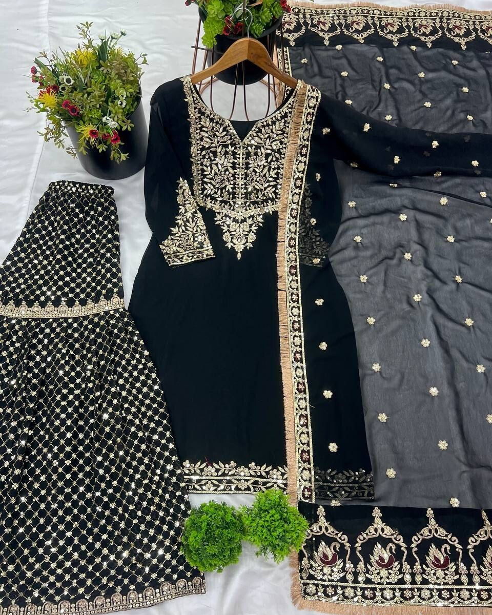 Faux Georgette Sharara Suit,
Embroidery Sequence Sharara,
Sharara Set for Weddings,
Full Sleeve Kurti Sharara,
5mm Sequence Work Suit,
Party Wear Sharara Dress,
Georgette Sharara Set for Women,
Heavy Embroidered Suit,
Sharara with Lace Dupatta,
Micro Cotton Lined Suit,
Fully Stitched Sharara Set,
Sharara Kurti Dupatta Set,
Bridal Sharara Outfit,
Wedding Guest Ethnic Wear,
Designer Sharara Plazzo Set,
Heavy Work Georgette Suit,
Luxury Indian Party Wear,
Festival Wear Sharara Suit,
Elegant Sharara Set for Wom