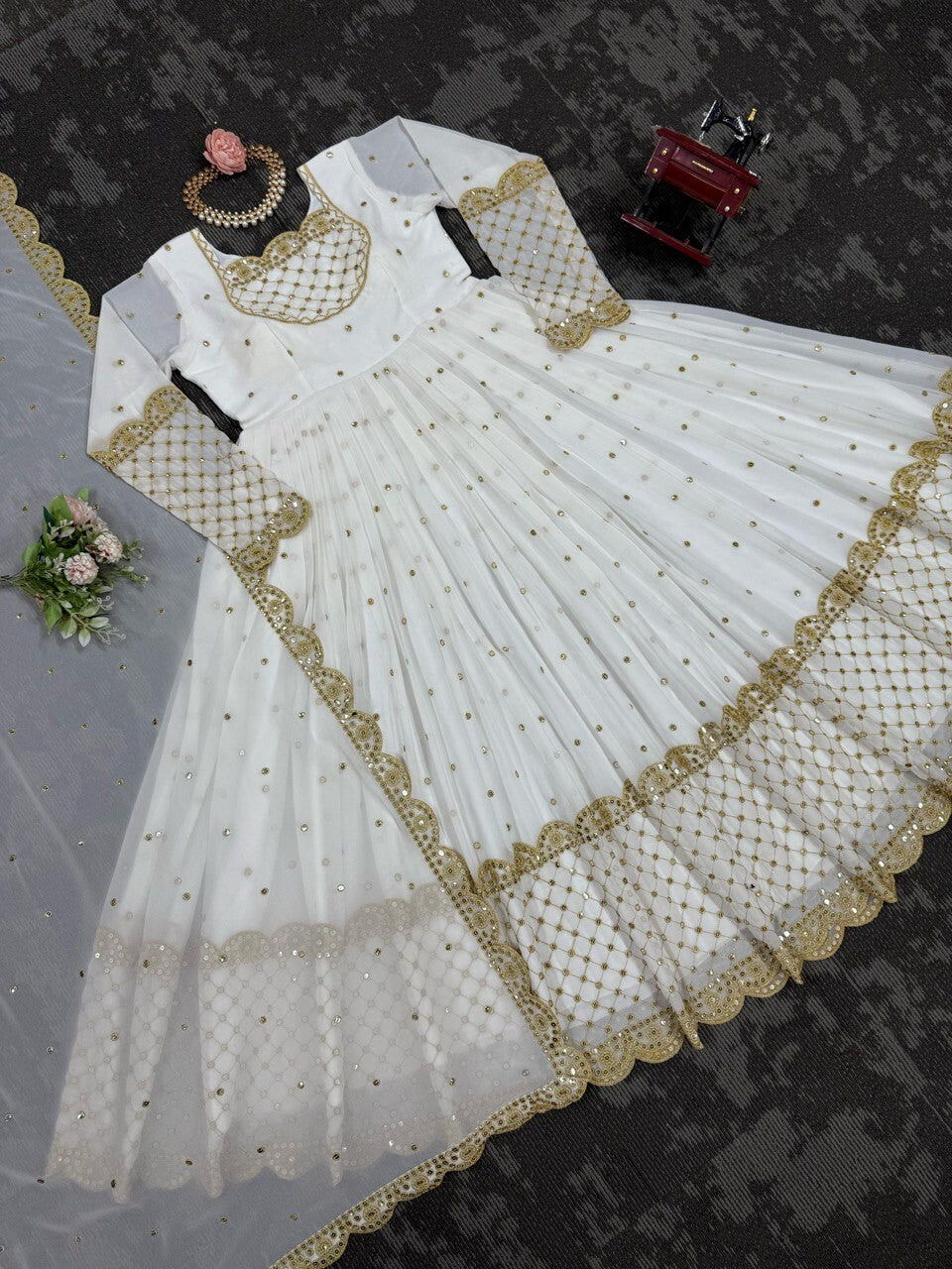 Pink Gown, pink Anarkali, Anarkali Suit, White Anarkali Gown Set, Chinon Silk Dupatta Dress, Bollywood Style Wedding Gown, Indian Wedding Gown Set, Pakistani Eid Outfit for Women, Embroidered Gown with Pants, Ready to Wear Ethnic Dress, Anarkali Gown with Sequence Work, 3 Piece Wedding Dress Set, Heavy Micro Cotton Inner Gown, Scoop Neck Anarkali Suit, Stylish Party Wear Gown Set, Traditional Indian Outfit for Women, Festive Wear Ethnic Gown, Full Stitched Gown Set,