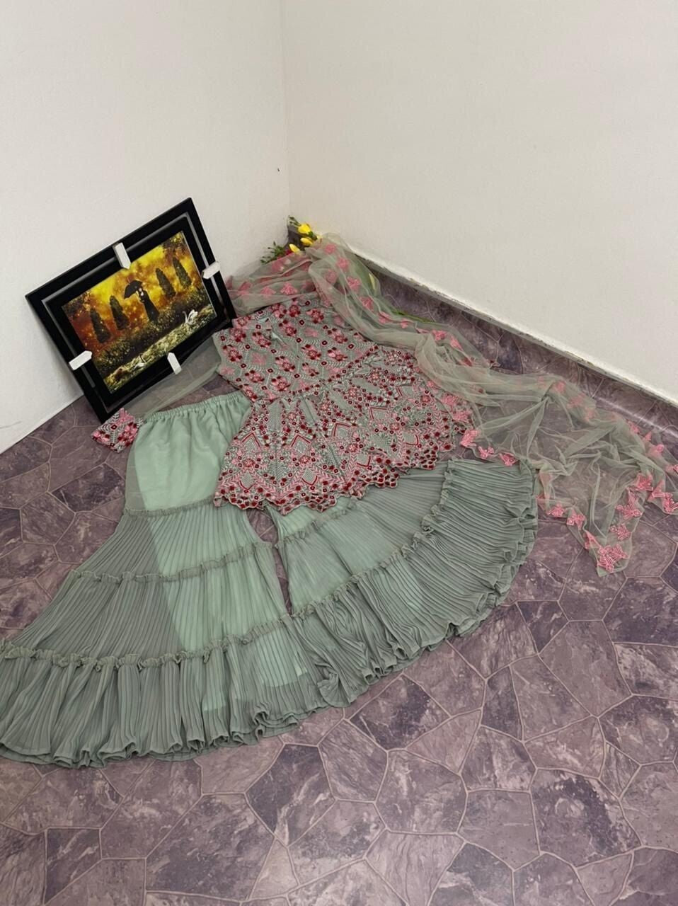 Salwar Kameez Pakistani Indian Wedding Party Wear Dress Bollywood Kurti Sharara