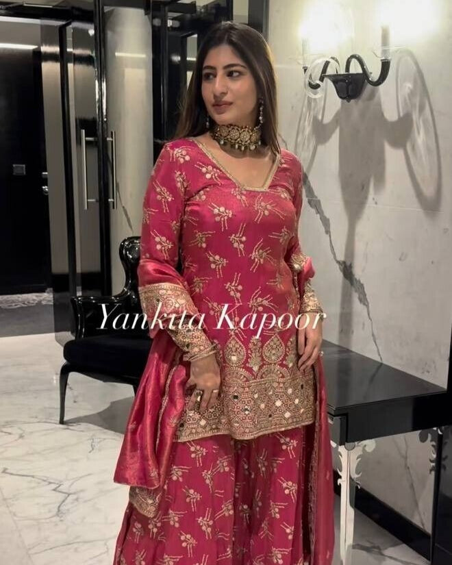 Faux Georgette Sharara Set,
Embroidered Sharara Suit,
5mm Sequence Work Outfit,
Moti Work Sharara Dress,
Heavy Embroidery Kurti Set,
Designer Sharara Suit for Women,
Party Wear Indian Outfit,
Wedding Sharara Dress,
Fully Stitched Sharara Suit,
Sharara with Lace Dupatta,
Micro Cotton Lined Suit,
Ethnic Wear for Festive Occasions,
Full Sleeve Sharara Kurti,
Ready to Wear Pakistani Dress,
Heavy Georgette Dupatta Set,
