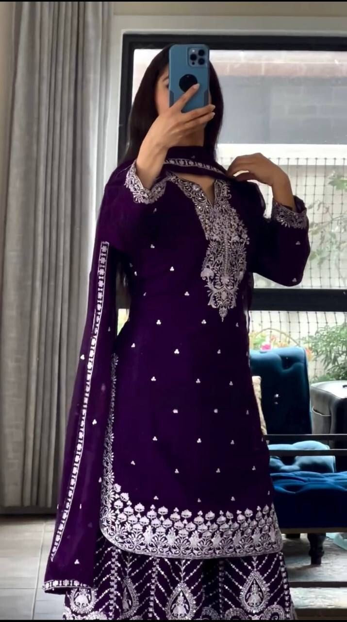 Salwar Kameez Pakistani Indian Wedding Party Wear Dress Bollywood Kurti Sharara