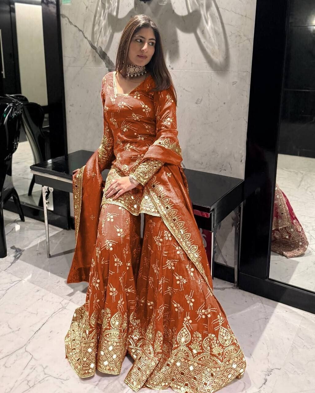 Faux Georgette Sharara Set,
Embroidered Sharara Suit,
5mm Sequence Work Outfit,
Moti Work Sharara Dress,
Heavy Embroidery Kurti Set,
Designer Sharara Suit for Women,
Party Wear Indian Outfit,
Wedding Sharara Dress,
Fully Stitched Sharara Suit,
Sharara with Lace Dupatta,
Micro Cotton Lined Suit,
Ethnic Wear for Festive Occasions,
Full Sleeve Sharara Kurti,
Ready to Wear Pakistani Dress,
Heavy Georgette Dupatta Set,