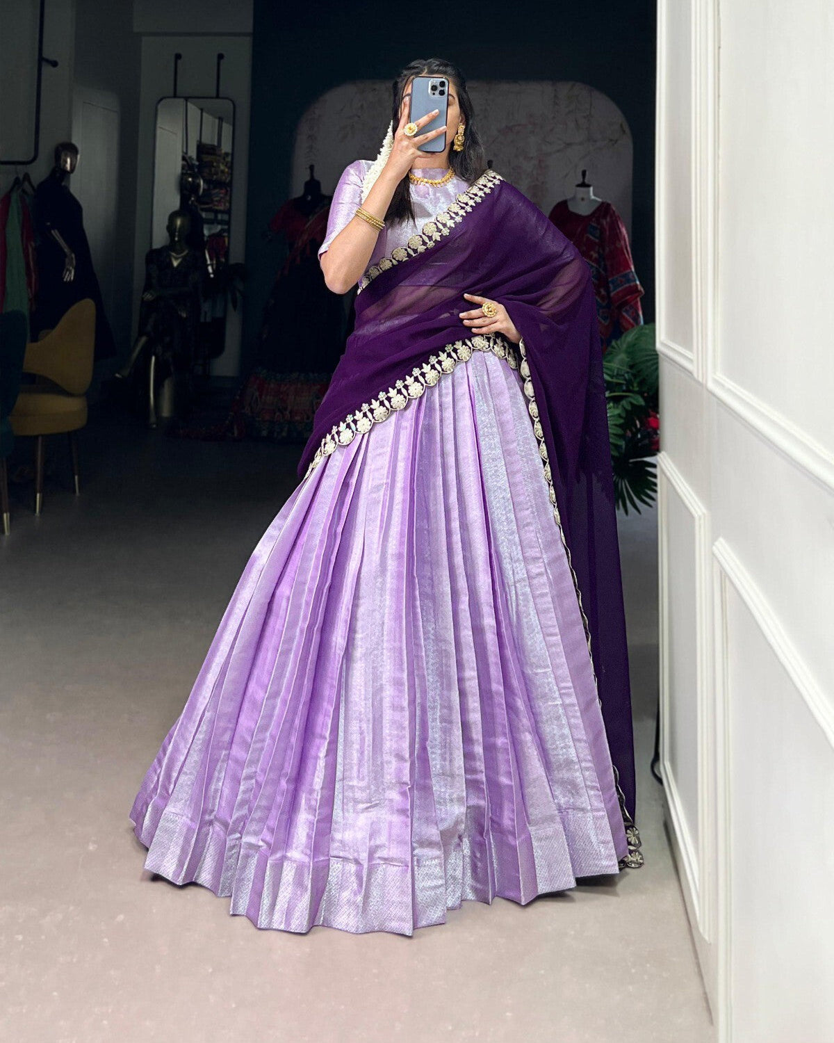 Lavender Lehenga Choli,
Bollywood Style Lehenga,
Indian Wedding Lehenga Set,
Designer Embroidered Lehenga,
Jacquard Silk Dupatta Lehenga,
Sequins Thread Work Choli,
Ready to Wear Lehenga Set,
Pakistani Lehenga for Women,
Cocktail Party Lehenga Dress,
Traditional Indian Outfit,
Stitched Lehenga with Zip Closure,
Lavender Bridal Lehenga,
Wedding Guest Lehenga Choli,
Handmade Indian Lehenga,
Festive Wear Lehenga Set,