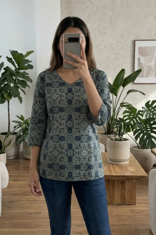 Women's Cotton Printed Short Kurti – Casual Everyday Wear