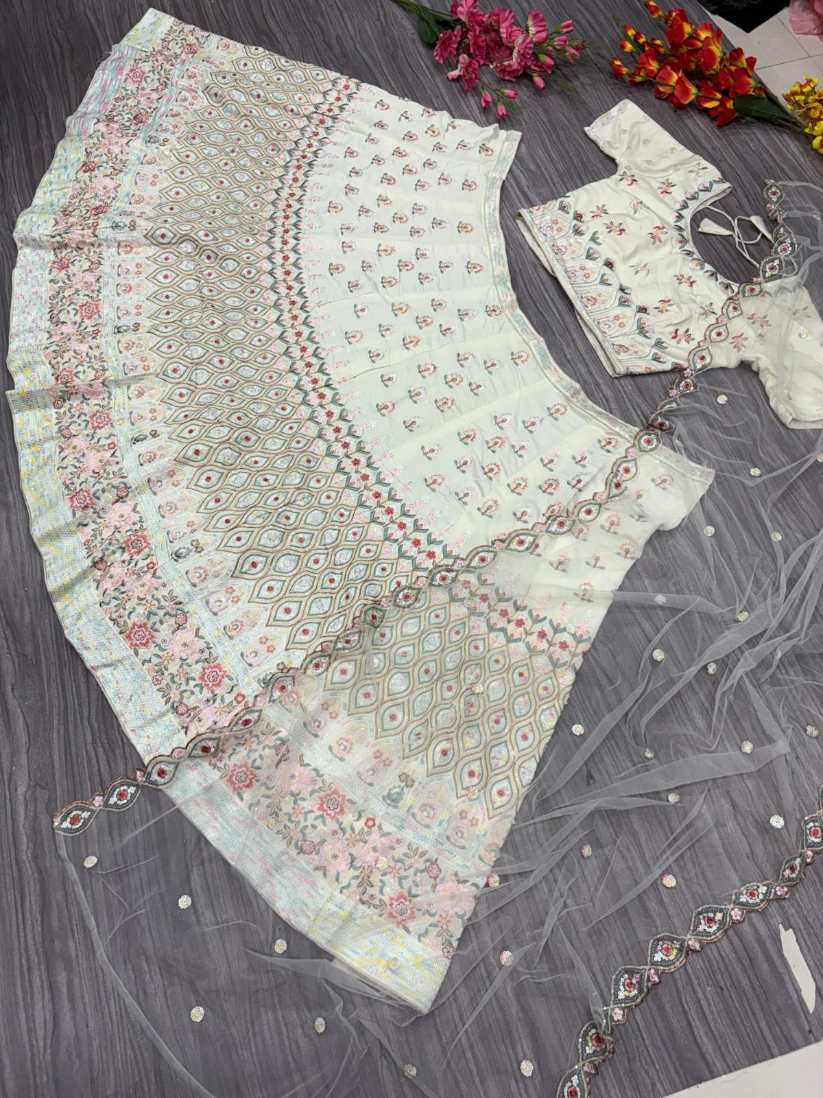 Premium Lehenga with Sequins & Net Dupatta