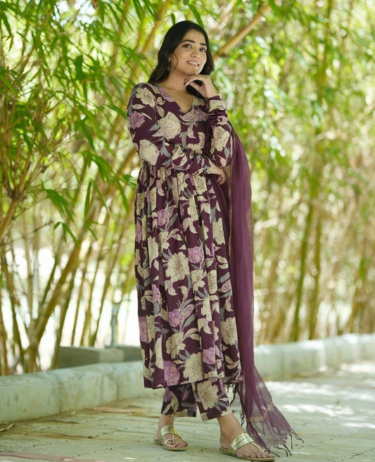 All Season Cotton Anarkali Suit Set