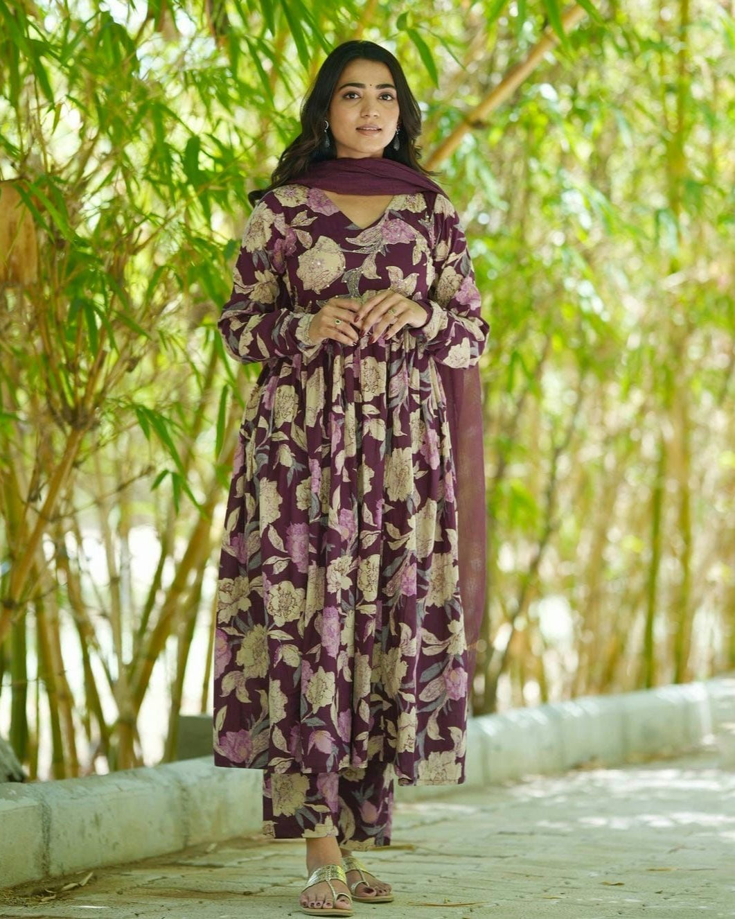 All Season Cotton Anarkali Suit Set
