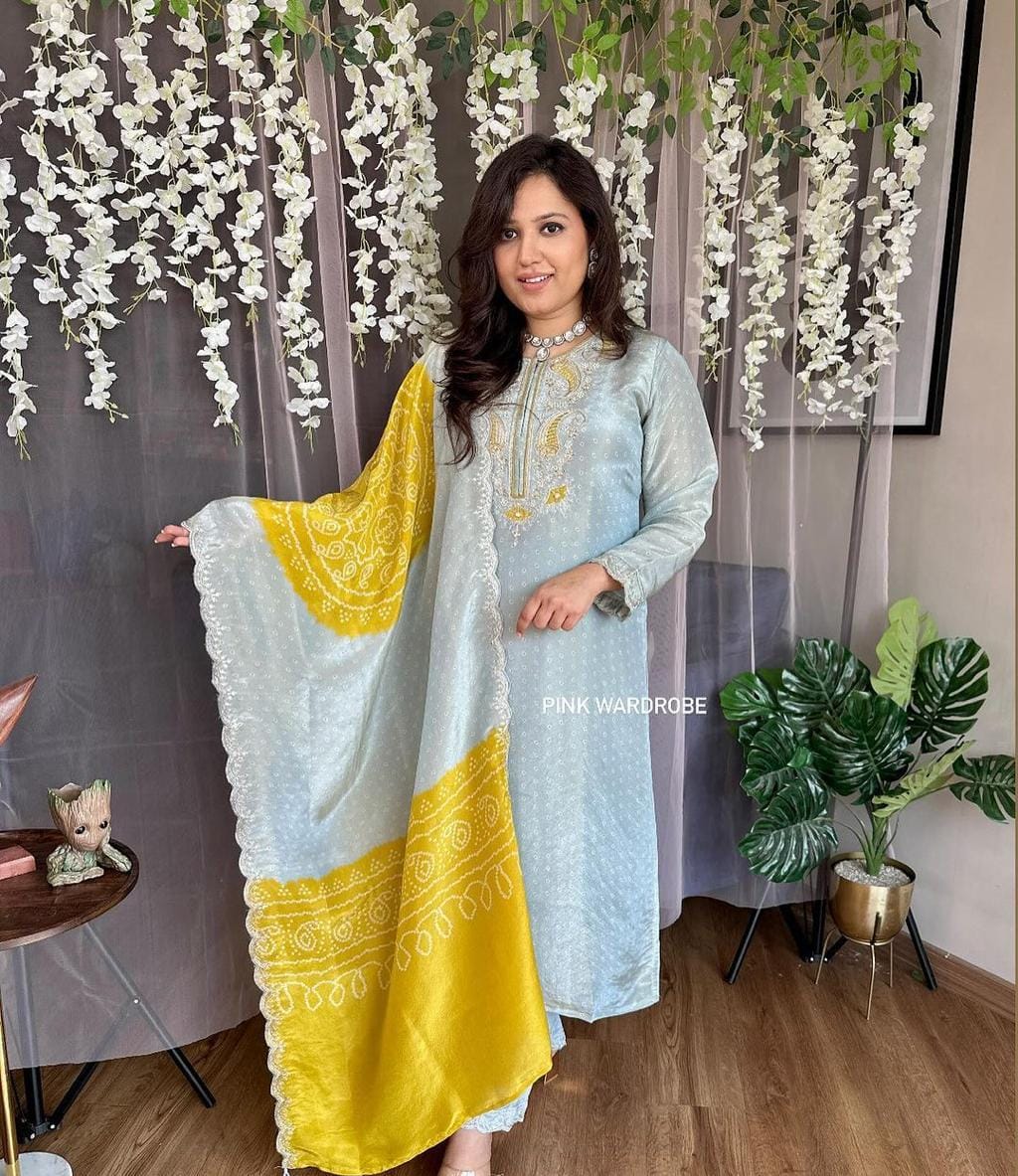 designer pastel kurti,ethnic wear for parties,tissue silk suit set,straight cut silk kurta,women kurti bottom dupatta,pastel kurti set for women,silk kurti with hand embroidery,elegant ethnic outfit,cotton lined kurti,soft silk ethnic wear,indian party wear suit,trendy festive kurti set,leheriya dupatta look,stylish kurti for women,tissue kurti online,kurti with work on yoke,women traditional wear,premium festive wear,silk suit for haldi or pooja,kurti for small functions,ethnic outfit with dupatta
Let me