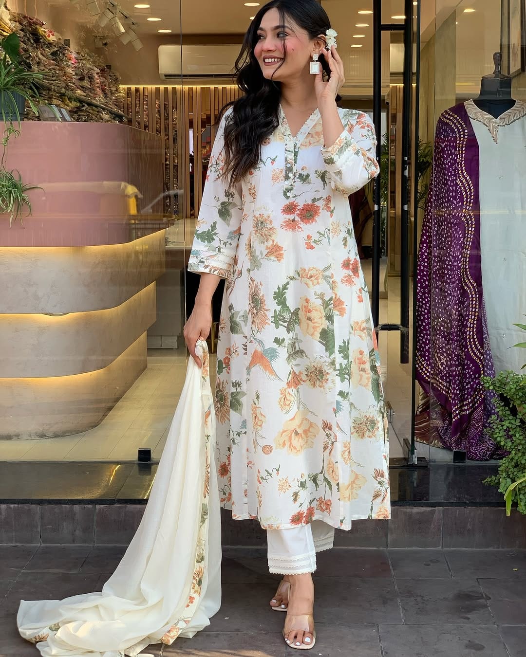mughal block print kurti,digital print kurta set,three piece cotton suit,premium mul cotton kurti,designer kurti pant set,v neck yoke kurta,set with dupatta and pant,mul cotton suit set,floral printed kurti,ethnic wear for women,summer cotton kurti set,traditional kurta pant set,block printed ethnic wear,soft cotton kurti,mulmul cotton dress,kurti with printed dupatta,ready to wear ethnic set,indian kurti for women,stylish casual kurti set,floral yoke kurti,hand block print suit,premium digital print kurta,