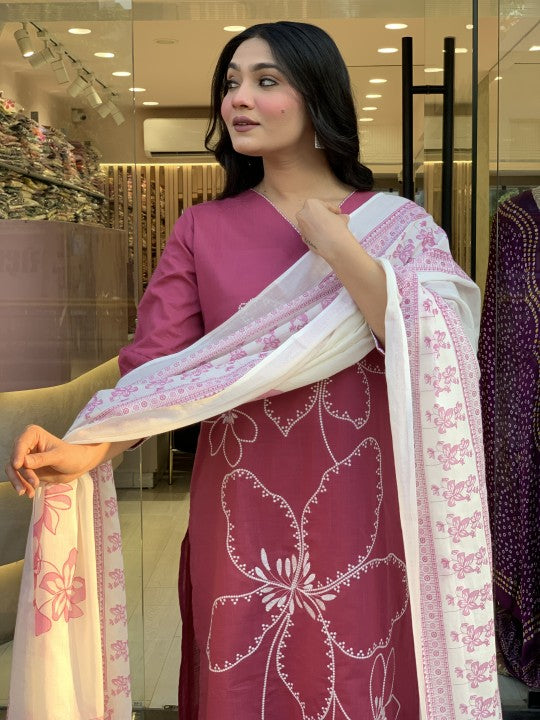 ,pink embroidered suit,cotton kurti pant set,heavy embroidery kurti,lace work salwar kameez,pink ethnic outfit,women kurti with dupatta,three piece suit set,elegant festive wear,stylish pakistani suit,traditional indian dress,v-neck kurti design,floral embroidery kurti,fancy cotton suit,party wear salwar kameez,ethnic wear for women,kurti with matching pant,soft cotton suit set,ready to wear ethnic set,wedding guest outfit,pink color kurti set,premium embroidered kurti,kurti pant dupatta combo,designer kurt