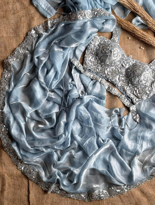 Soft Organza Saree with Banglori Silk Blouse for Occasion