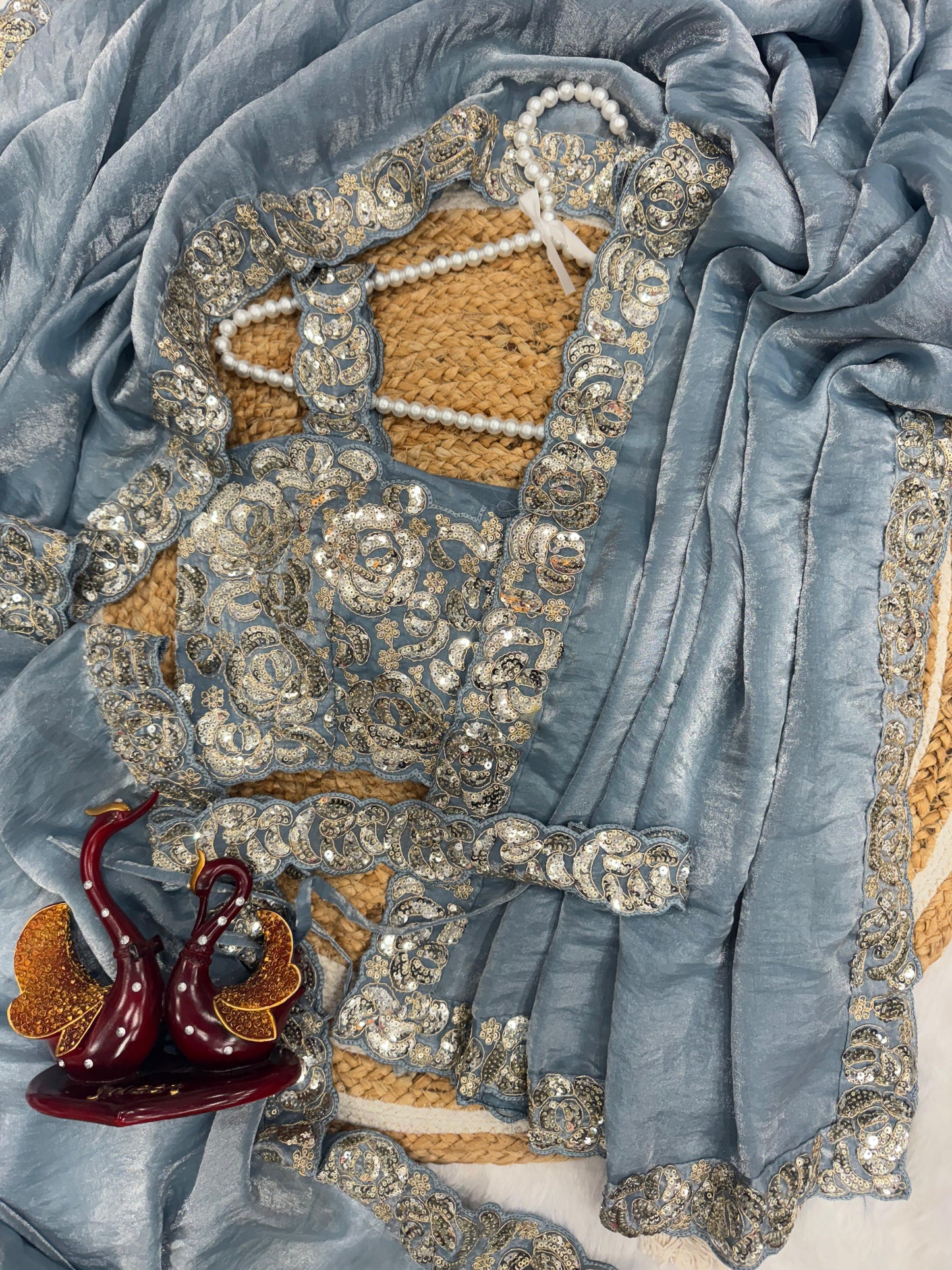 Soft Organza Saree with Banglori Silk Blouse for Occasion