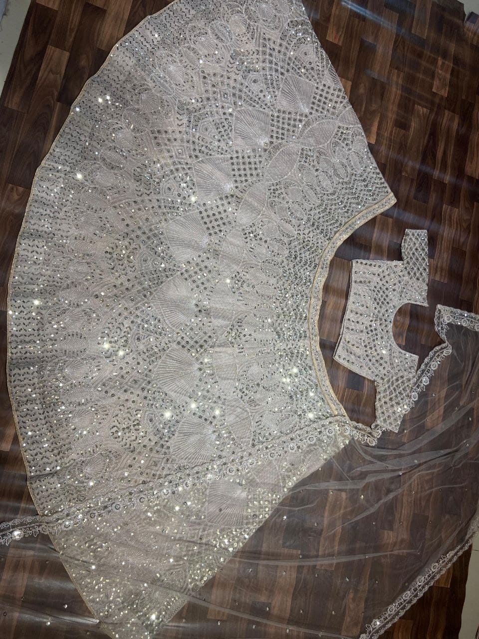 Designer Net Lehenga with Sequin Finish Dupatta