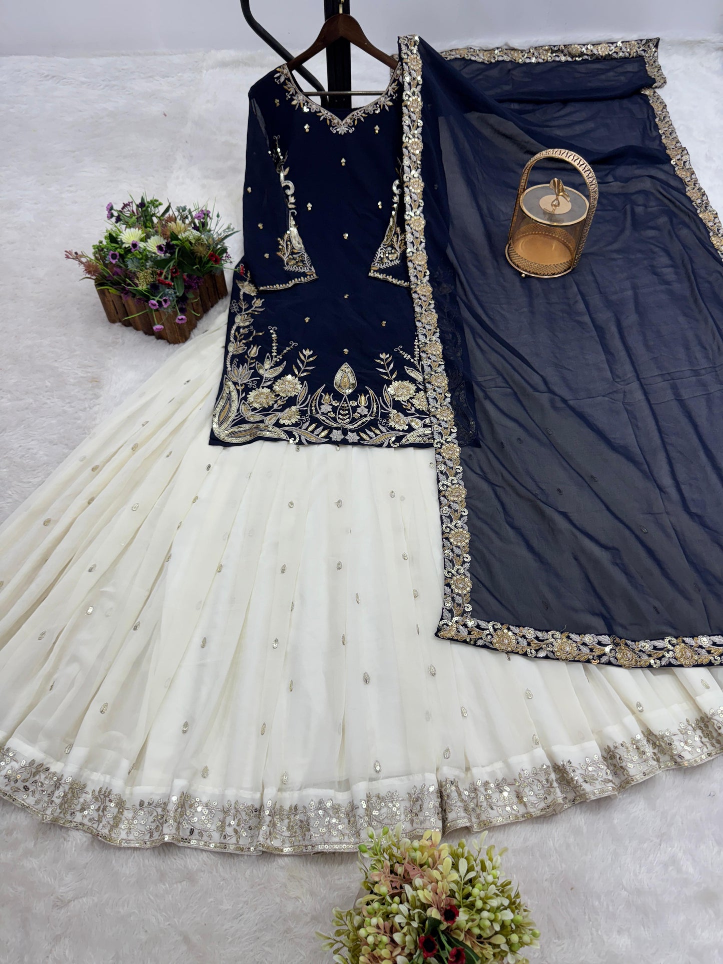 Wedding Special Kurti with Lehenga and Dupatta set