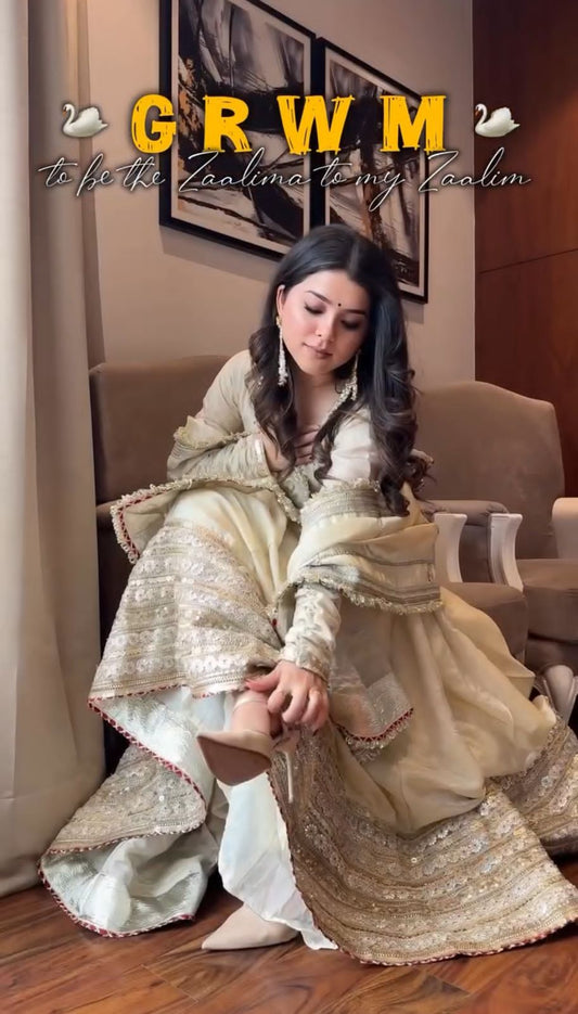 Floor Length White Anarkali Suit for Wedding