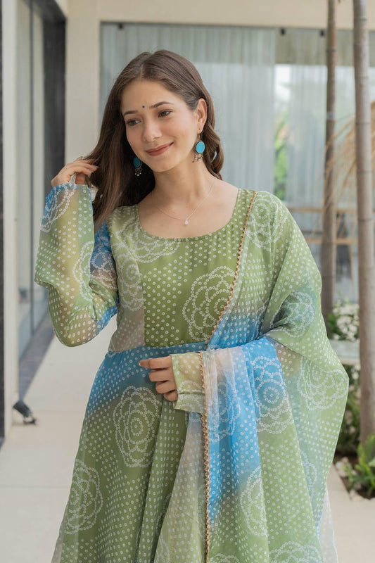 Long Flared Designer Anarkali Gown Set