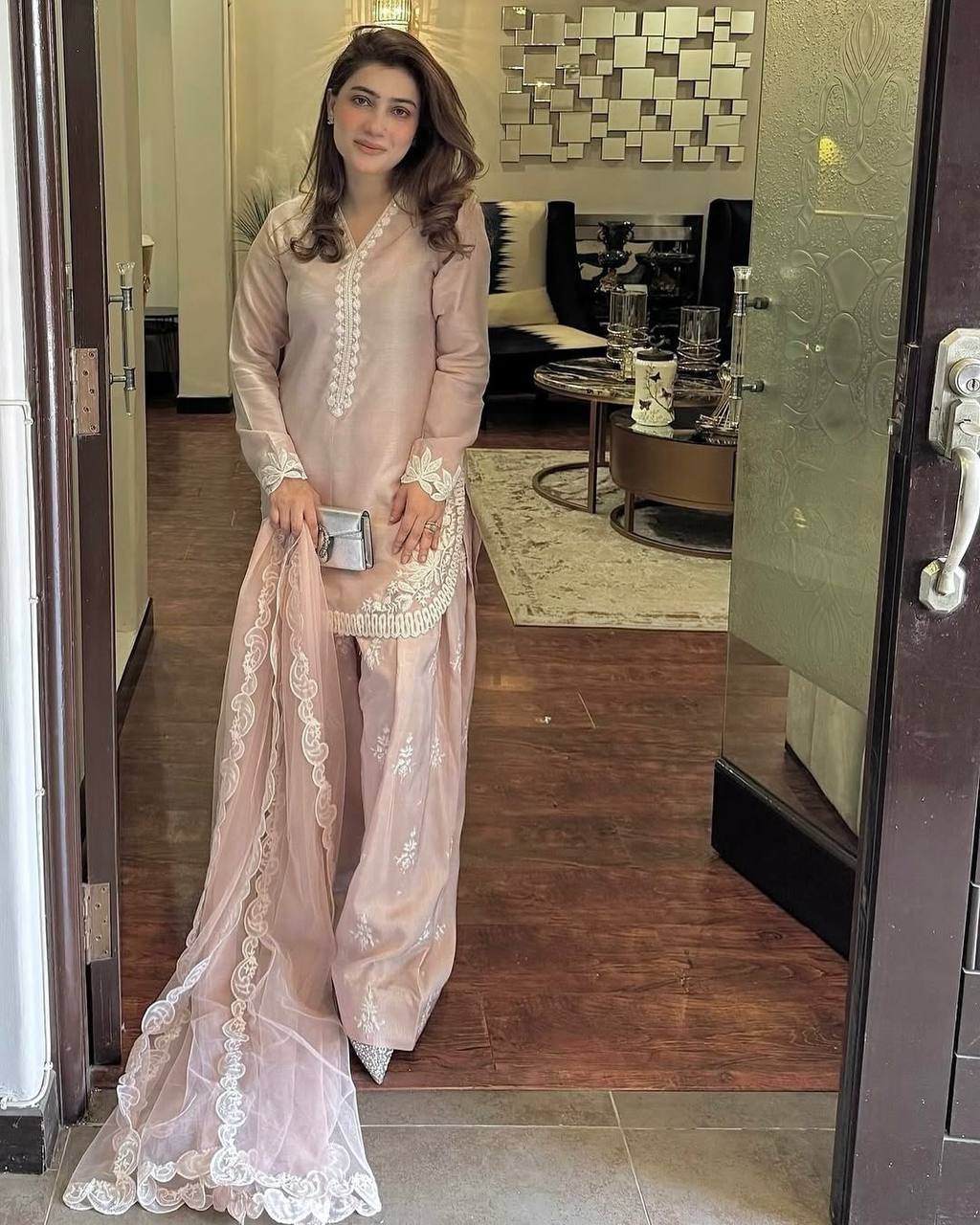 beautiful Roman Silk Salwar Kameez Set Women