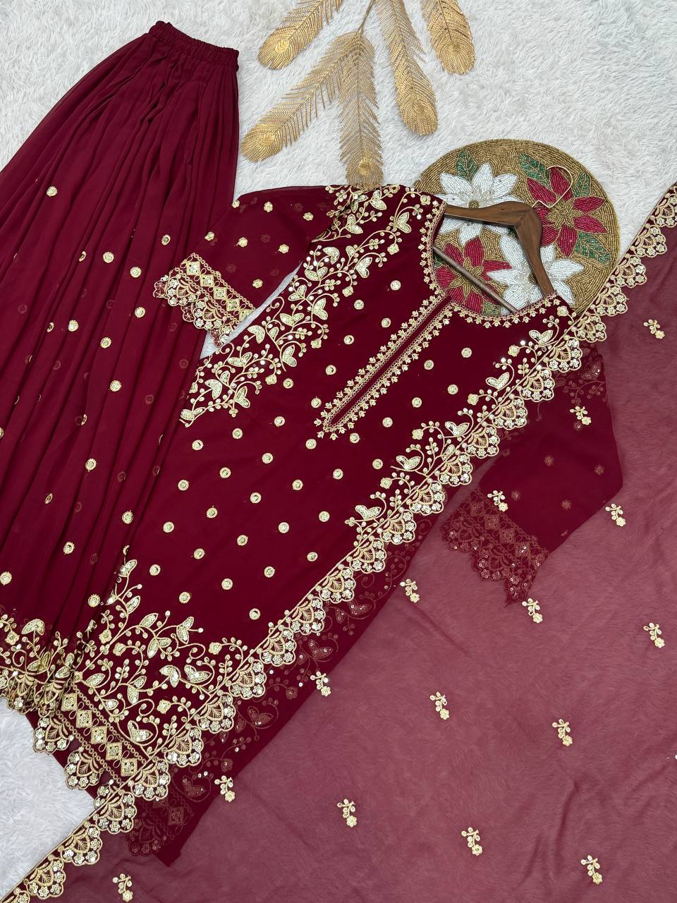 Bollywood Stylish Sequin work Sharara Suit