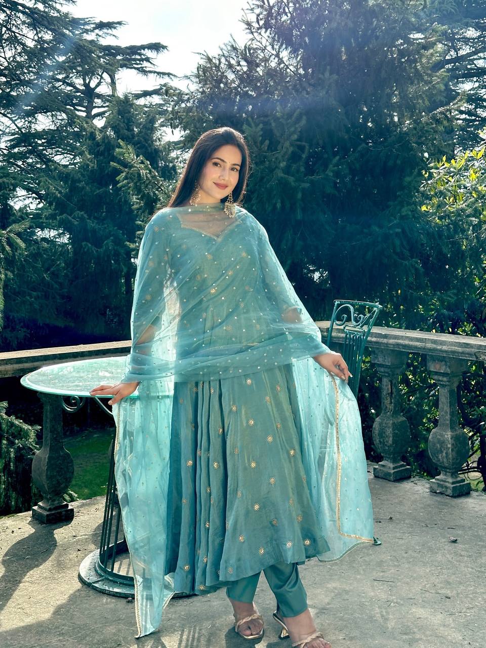 Women Bollywood Tunic Kurti Pant Dupatta Designer Set
