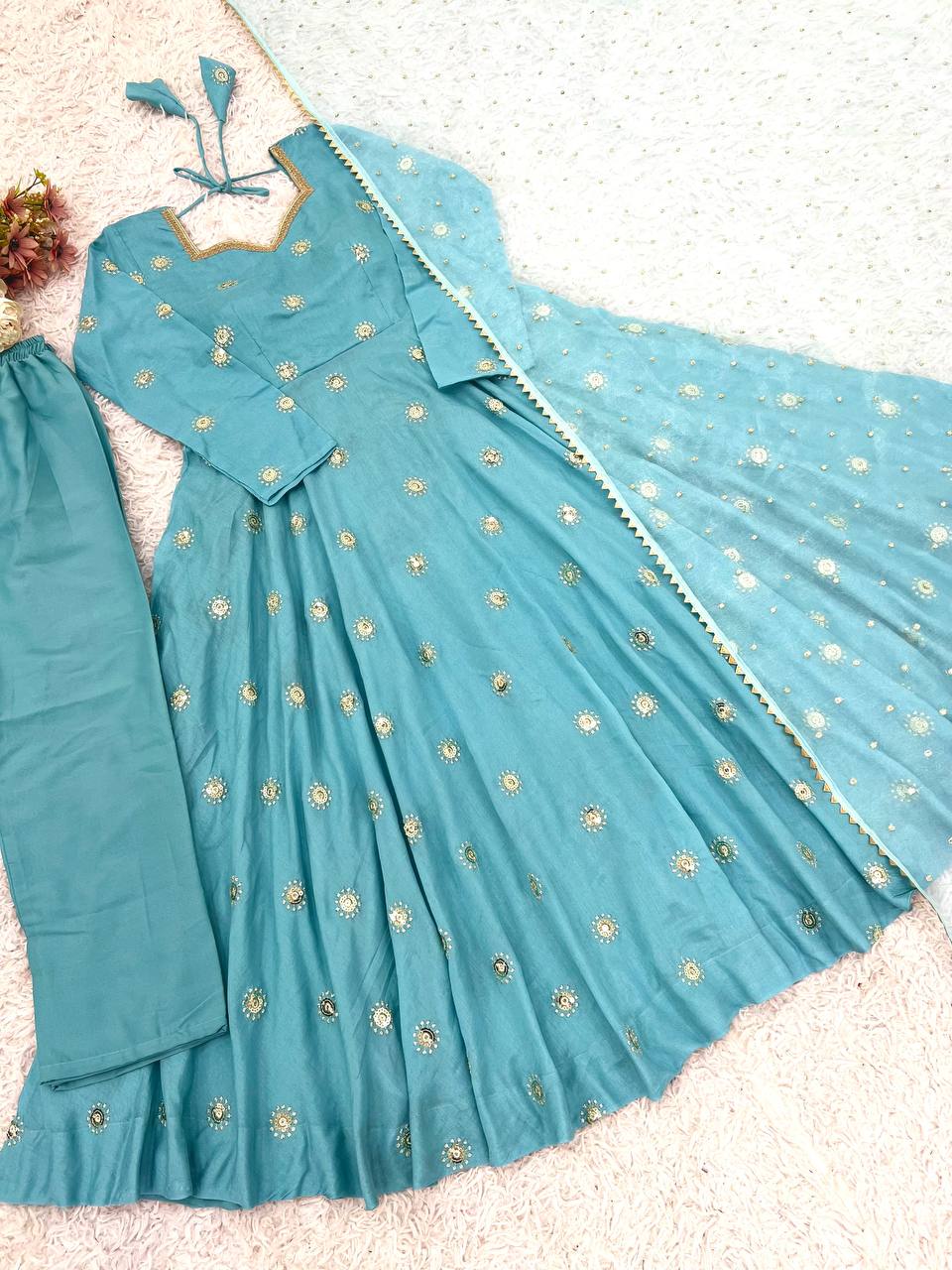 Women Bollywood Tunic Kurti Pant Dupatta Designer Set