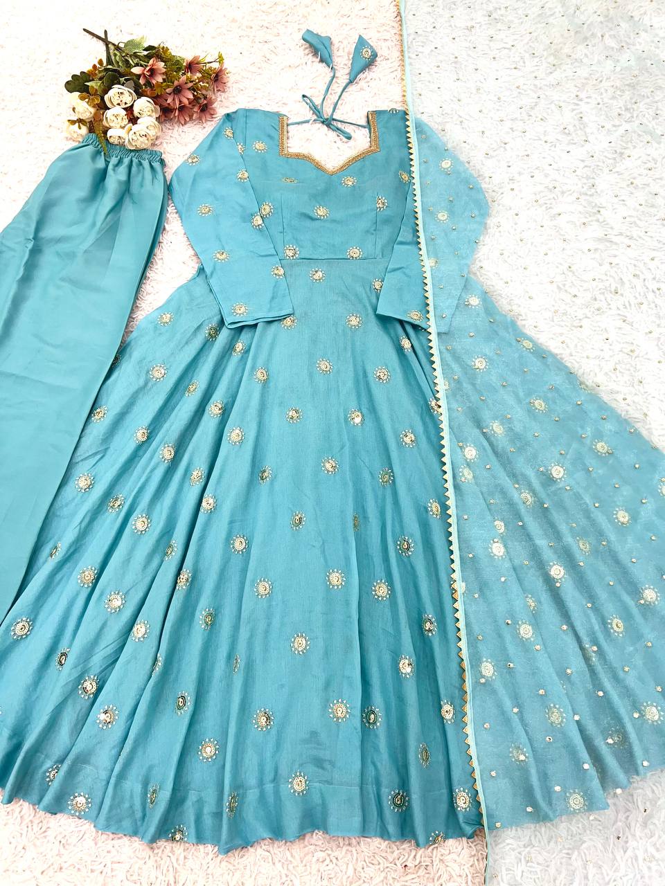 Women Bollywood Tunic Kurti Pant Dupatta Designer Set