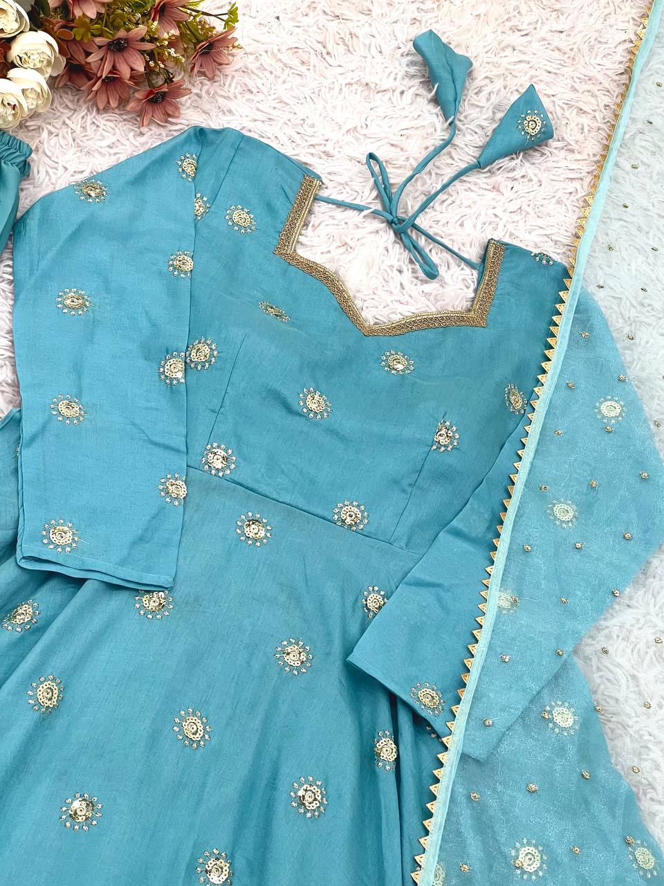 Women Bollywood Tunic Kurti Pant Dupatta Designer Set