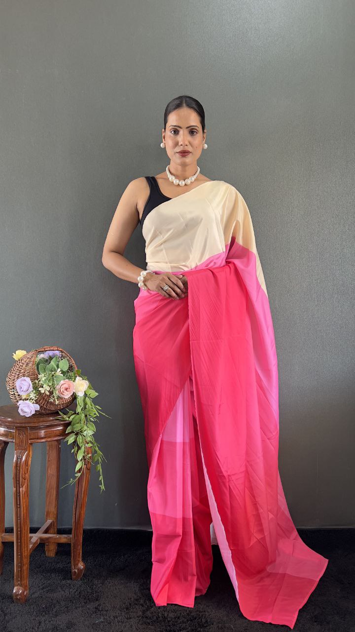 Silk Blend Saree with Ethnic detailing Ideal for haldi