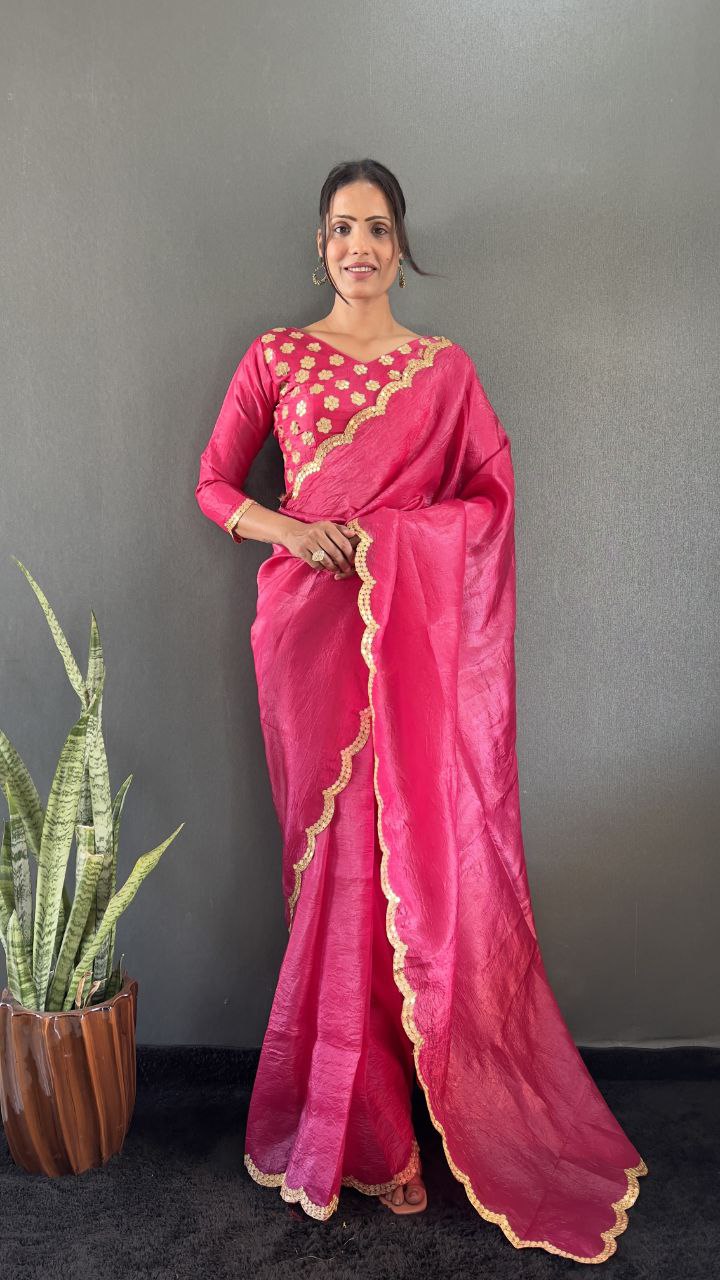 Silk Saree with Zari Detailing elegance and Shine