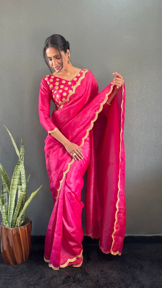 Silk Saree with Zari Detailing elegance and Shine