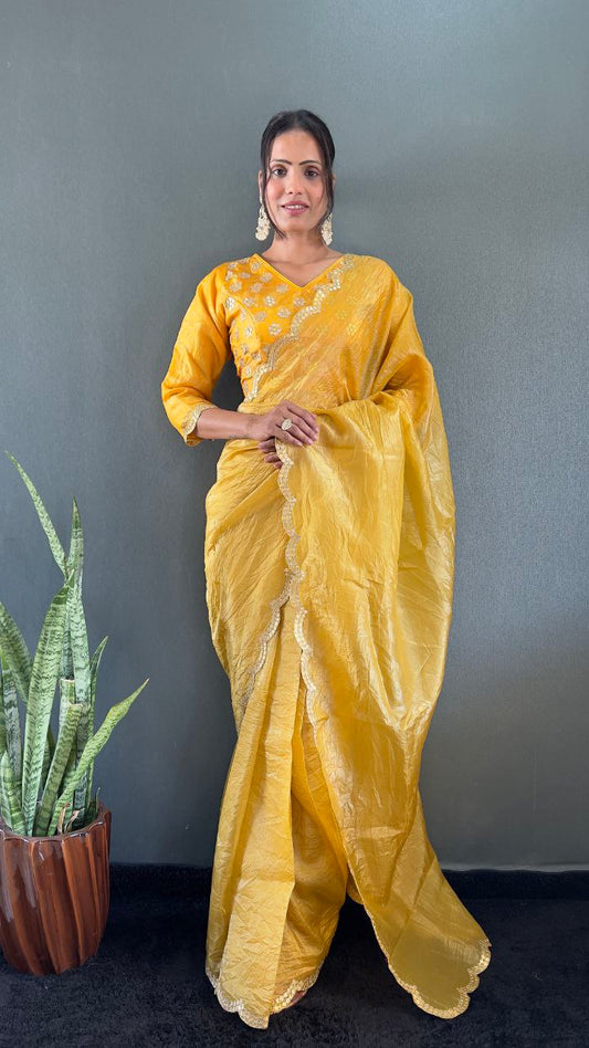 Silk Saree with Zari Detailing elegance and royal touch.