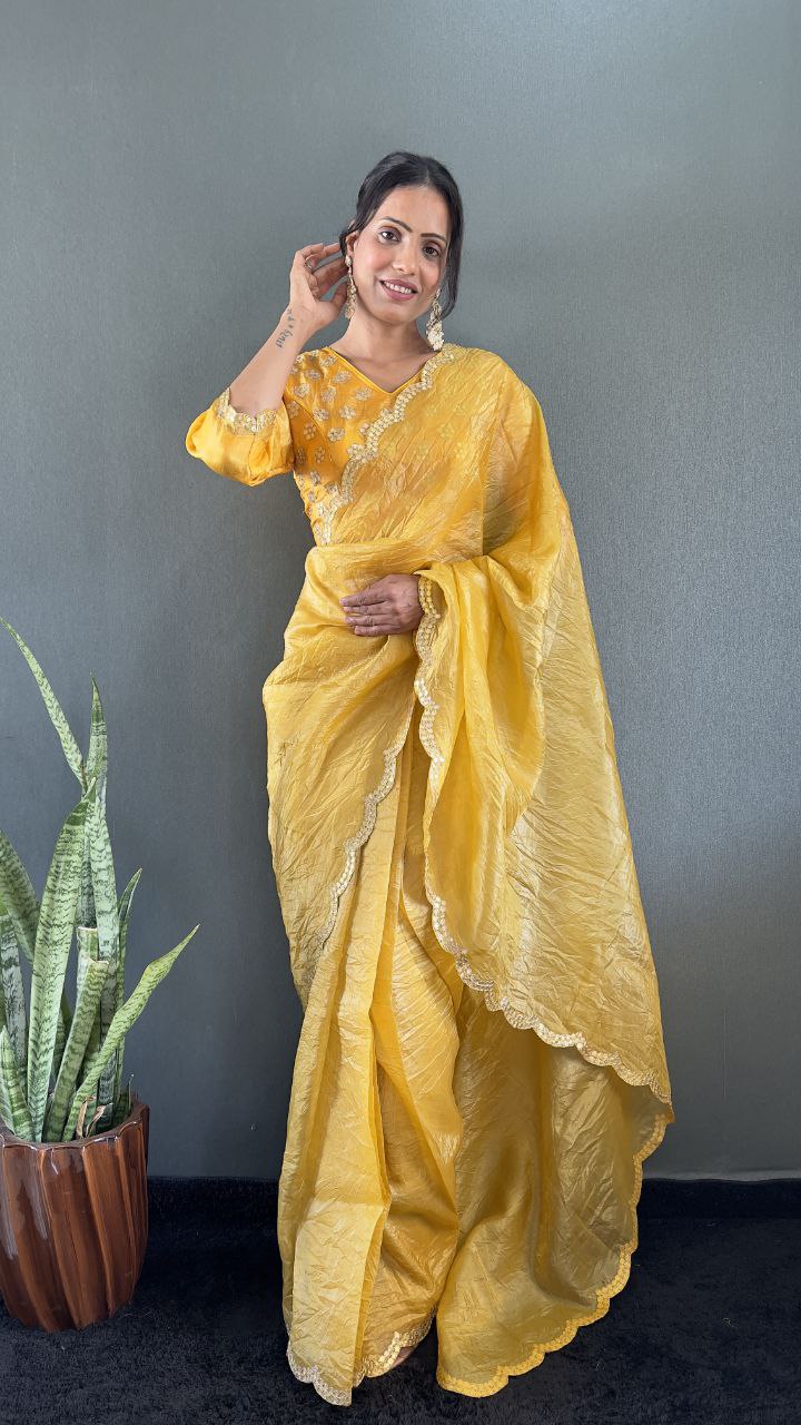 Silk Saree with Zari Detailing elegance and royal touch.