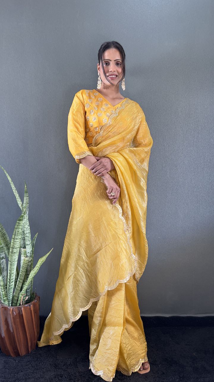 Silk Saree with Zari Detailing elegance and royal touch.