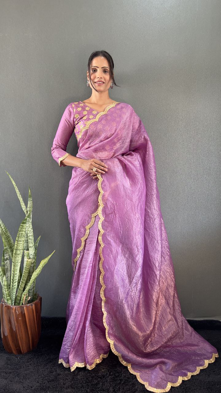 Silk Saree with Zari Detailing elegance and royal touch.