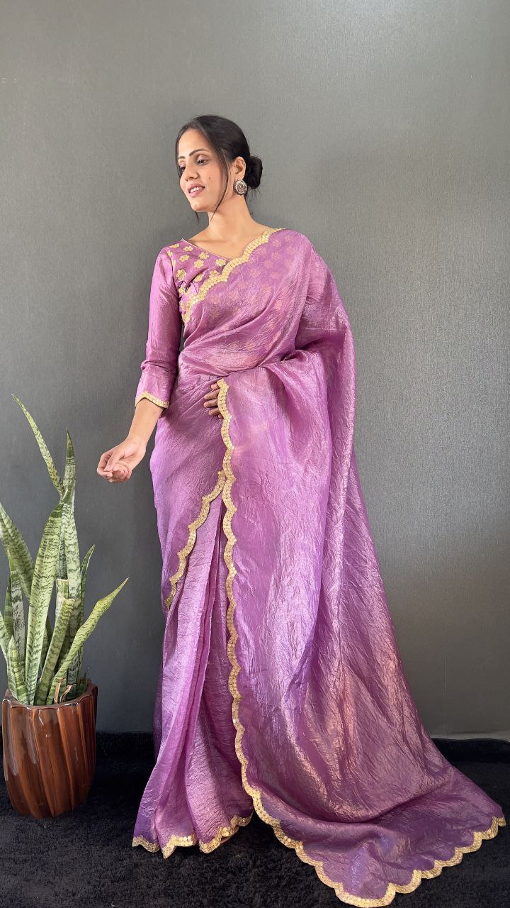 Silk Saree with Zari Detailing elegance and royal touch.