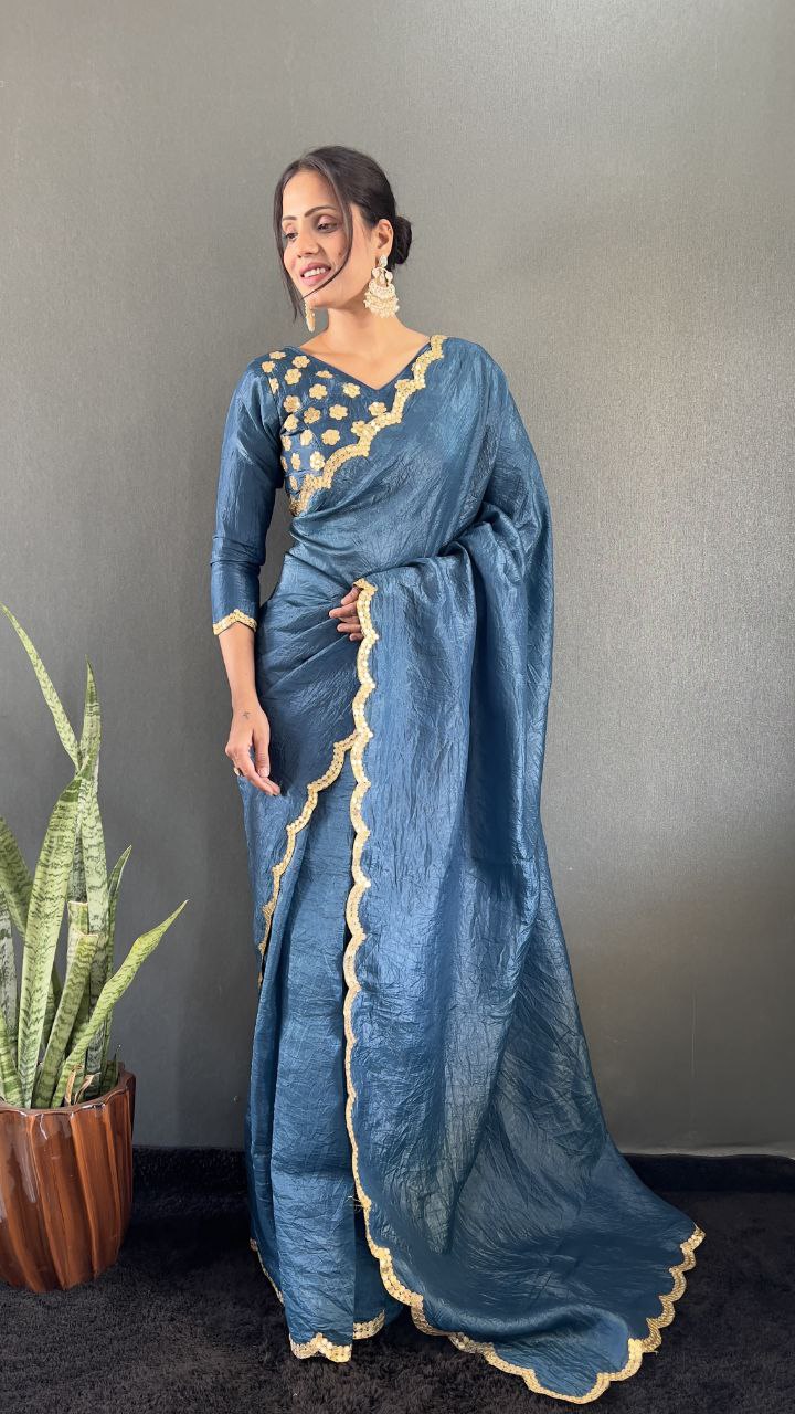 Silk Saree with Zari Detailing elegance and royal touch.