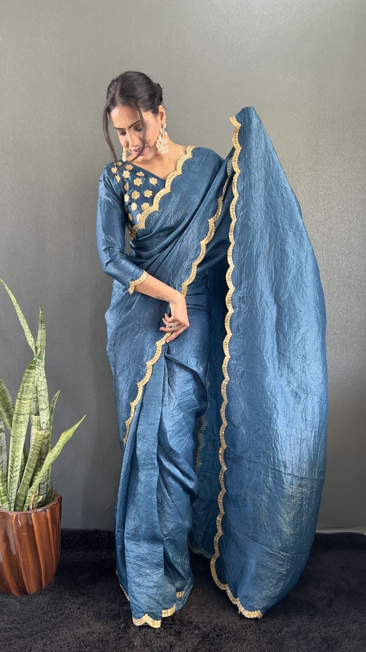 Silk Saree with Zari Detailing elegance and royal touch.