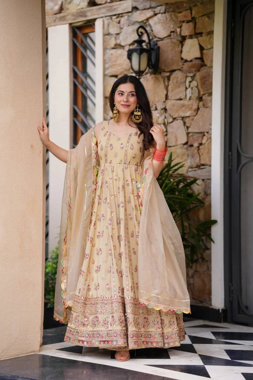 Premum Georgette Long Anarkali Suit
