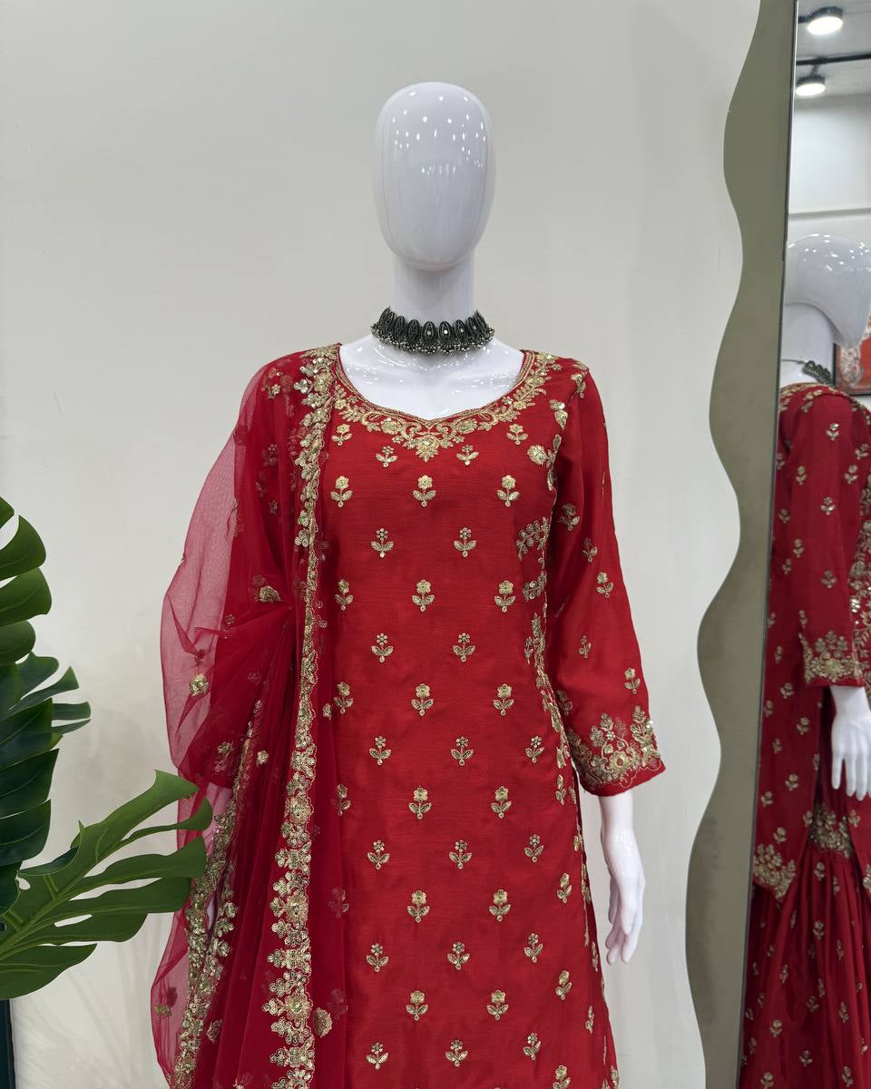Elegant Silk Sharara Kurti for Women