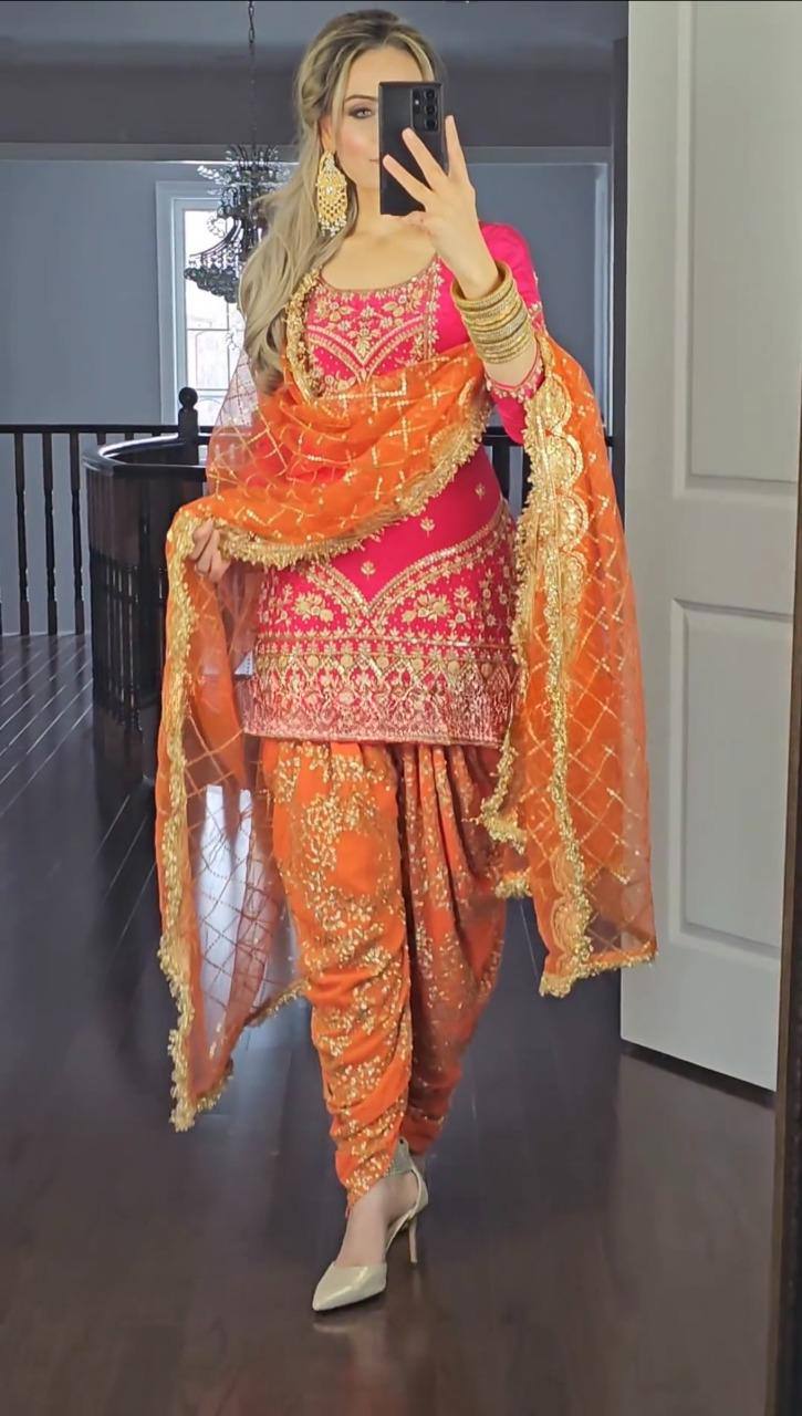 Punjabi Patiala Suit with Sequence Work