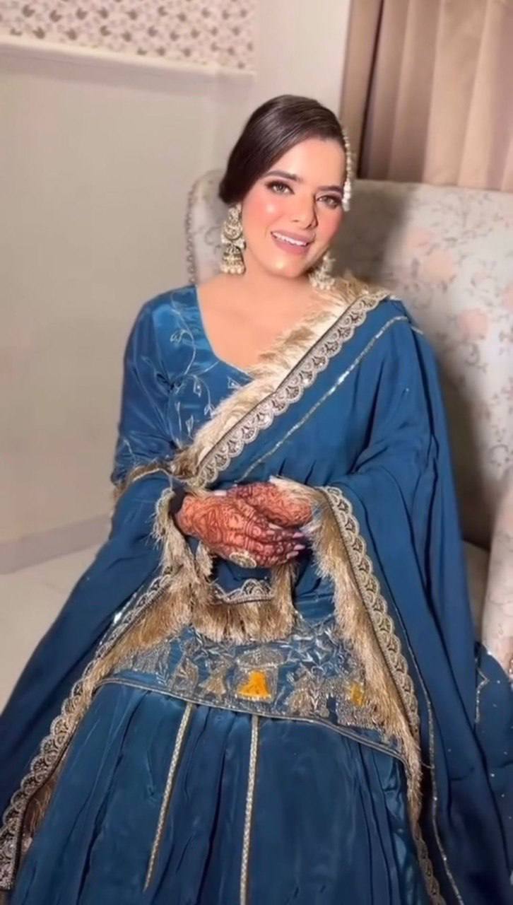 Heavy Designer Silk Kurti Lehenga Set