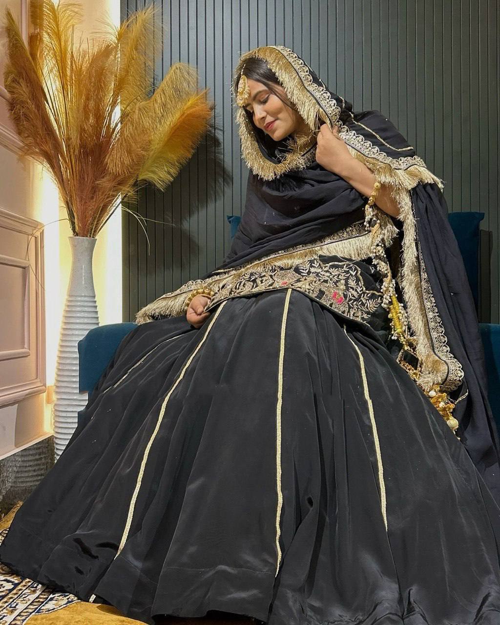 Heavy Designer Silk Kurti Lehenga Set